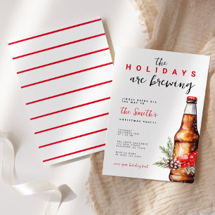 The Holidays are Brewing Beer Christmas Holiday  Invitation