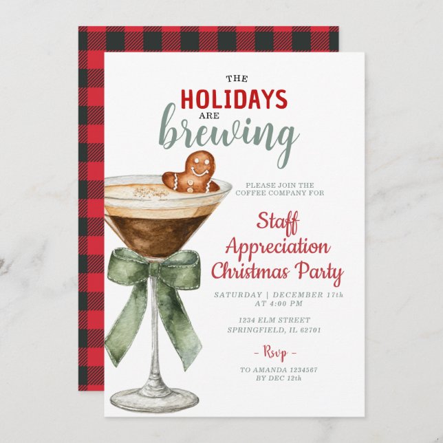 The Holidays Are Brewing Office Community Invite (Front/Back)