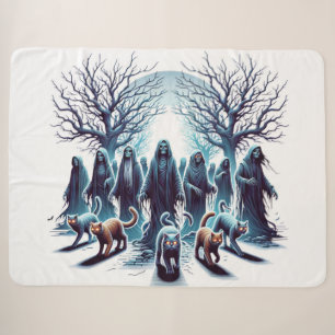 The Hollow Path – Eyes in the Fog Sherpa Blanket