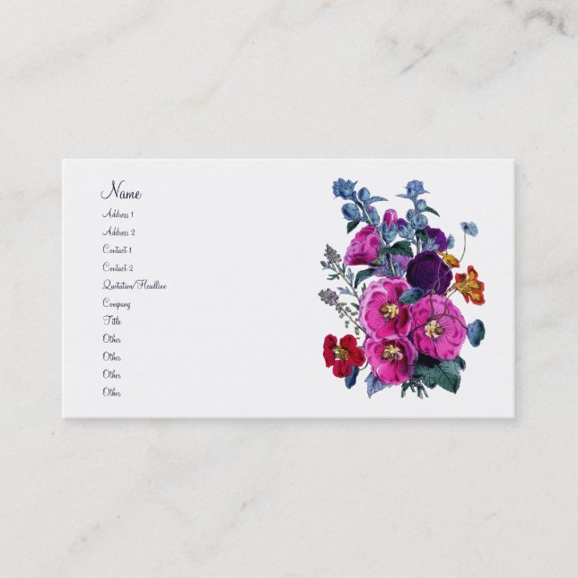 The Hollyhocks Collection Business Card (Front)