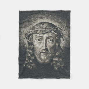 The Holy Face crowned with thorns Fleece Blanket