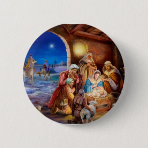The holy family 6 cm round badge