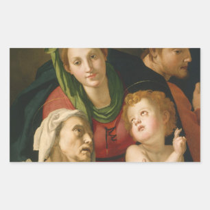 The Holy Family - Agnolo Bronzino Rectangular Sticker