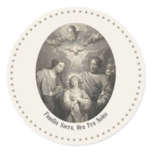 The Holy Family And Holy Trinity Round Sticker