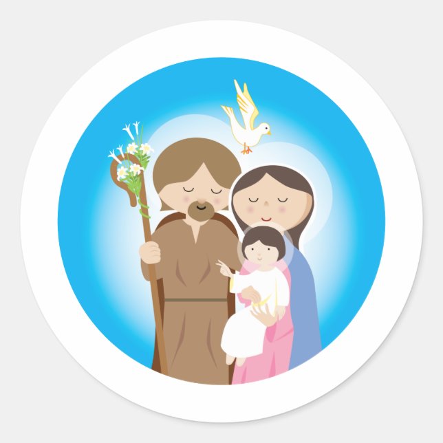 The Holy Family Classic Round Sticker (Front)