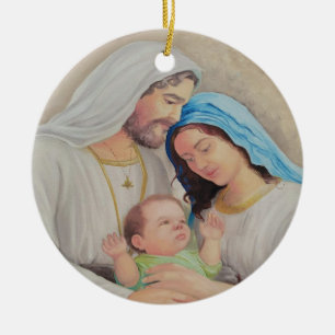 The Holy Family: Divine Love Portrait Ceramic Ornament