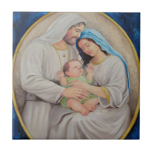 The Holy Family: Divine Love Portrait Ceramic Tile