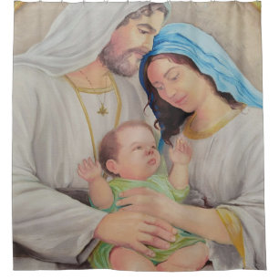 The Holy Family: Divine Love Portrait Shower Curtain