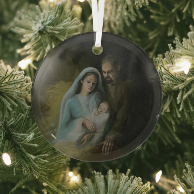 The Holy Family Glass Tree Decoration (Insitu)