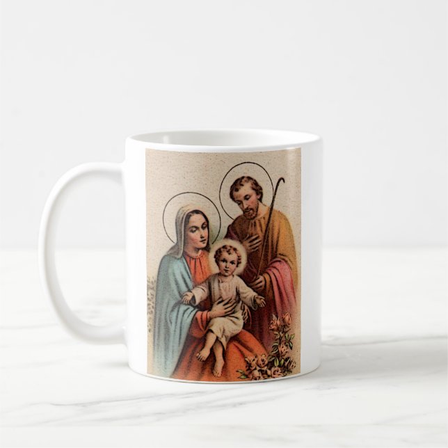 The Holy Family - Jesus, Mary, and Joseph Coffee Mug (Left)
