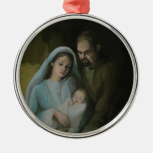 The Holy Family Metal Ornament