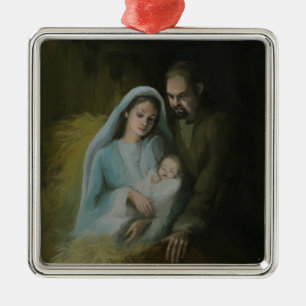 The Holy Family Metal Ornament