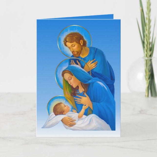 The Holy family - Nativity - Birth of Baby Jesus Holiday Card (Front)
