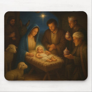 The Holy family nativity w/3 wise men Mouse Pad