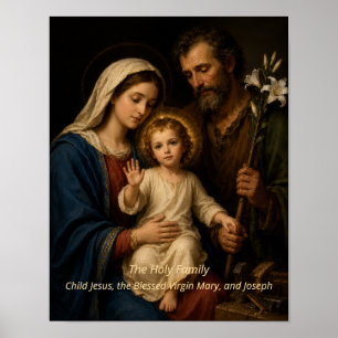 The Holy Family of Jesus, Mary, and Joseph Poster