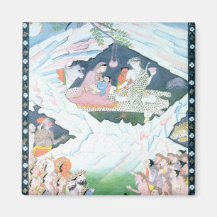 The Holy Family of Shiva and Parvati Magnet