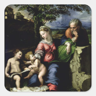 The Holy Family of the Oak Tree, c.1518 Square Sticker