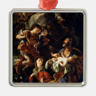 The Holy Family (oil on canvas) Metal Ornament