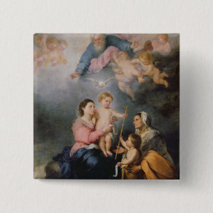 The Holy Family or The Virgin of Seville 15 Cm Square Badge