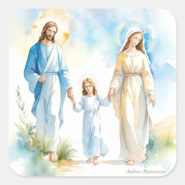The Holy Family Square Sticker (Front)