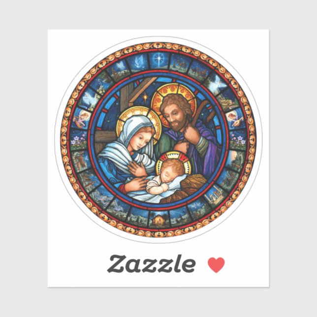 The Holy Family Stained Glass Style Vinyl (Sheet)