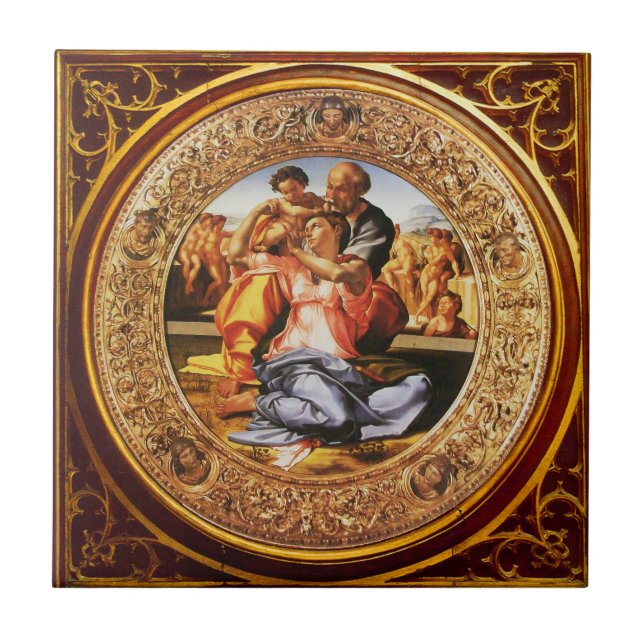 The Holy Family .The Doni Tondo Ceramic Tile (Front)