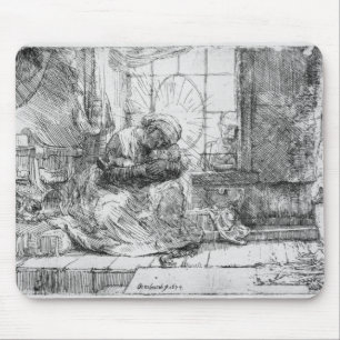 The Holy Family with a cat, 1654 Mouse Pad