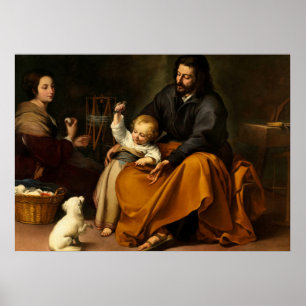 The Holy Family with a Little Bird by Murillo Poster
