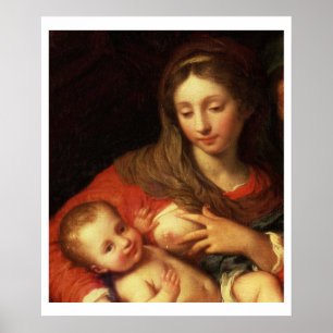 The Holy Family with Elizabeth (oil on panel) (det Poster