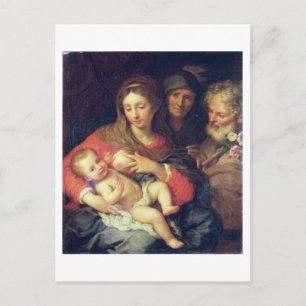 The Holy Family with Elizabeth (oil on panel) Postcard