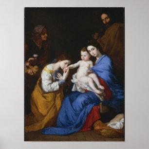 The Holy Family with Saints Anne and Catherine Poster