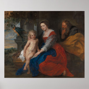 The Holy Family with the Parrot Poster