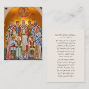 The Holy Martyrs of Jasenovac Orthodox Prayer Card