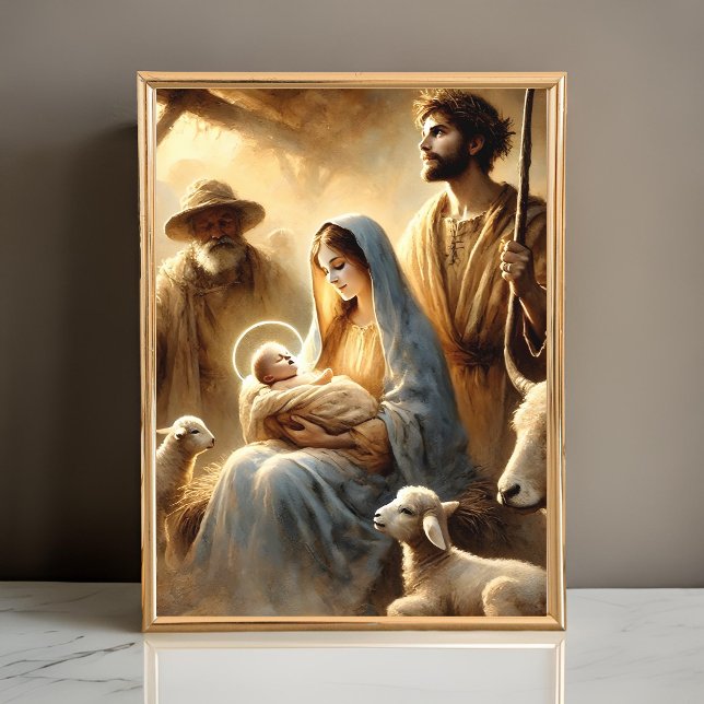 The Holy Night: A Dreamy Nativity in Watercolor Poster (Creator Uploaded)