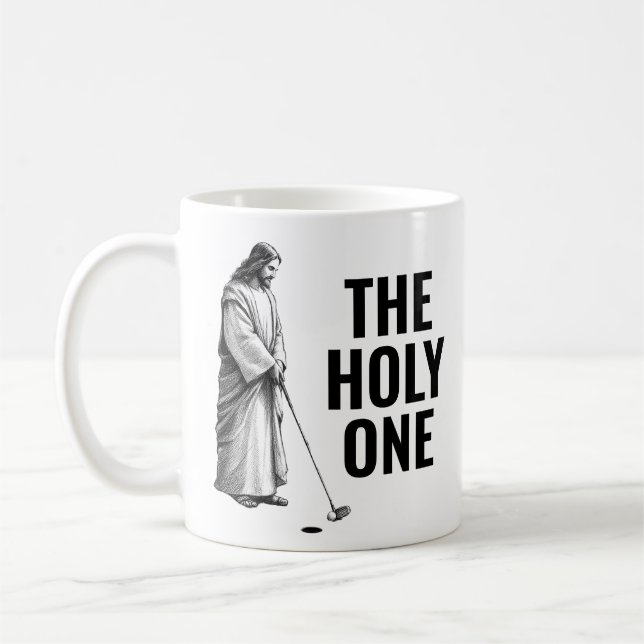 The Holy One - Golfing Jesus Coffee Mug (Left)