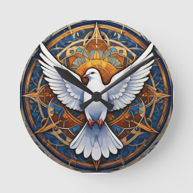 The Holy Spirit (dove) 1 Round Clock (Front)