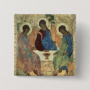 The Holy Trinity, 1420s (tempera on panel) 15 Cm Square Badge