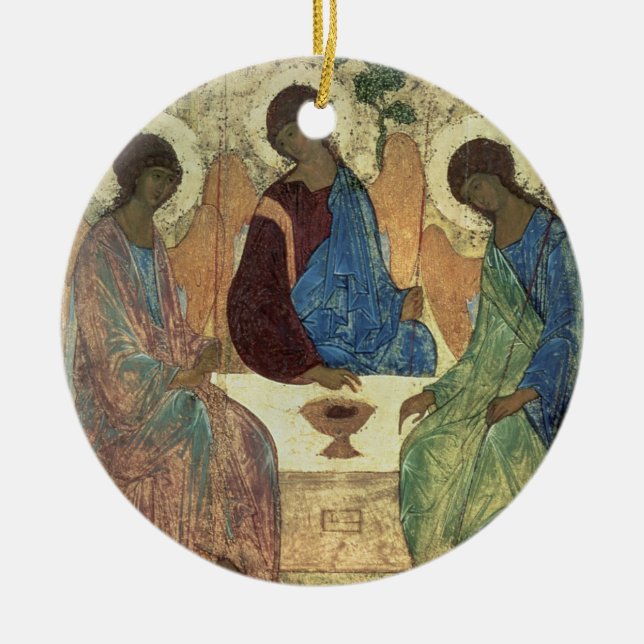 The Holy Trinity, 1420s (tempera on panel) Ceramic Tree Decoration (Front)