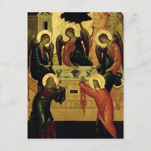 The Holy Trinity, Novgorod School, 15th century Postcard