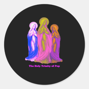 The Holy Trinity of Pop Colorful Virgin Marys Classic Round Sticker