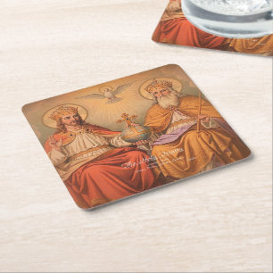 The Holy Trinity Square Paper Coaster