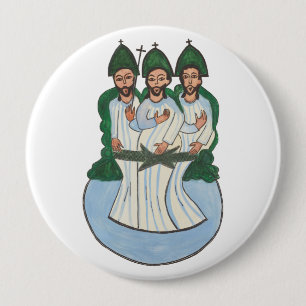 The Holy trinity Vintage Folk art painting 10 Cm Round Badge