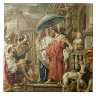 The Homage of Caliph Harun Al-Rashid to Charlemagn Tile