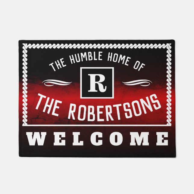 The Home of (Your Name) - Monogram (editable) Doormat (Front)