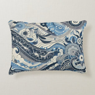The Home Studio Indigo Bloom  Decorative Cushion