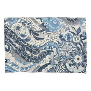 The Home Studio Indigo Bloom  Pillowcase