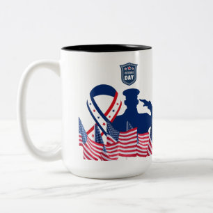 The honour banner black & white Two-Tone coffee mug