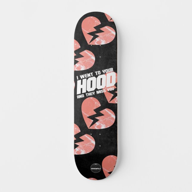 The Hoodwill "Miss You" 8 1/4" Skateboard Deck (Front)