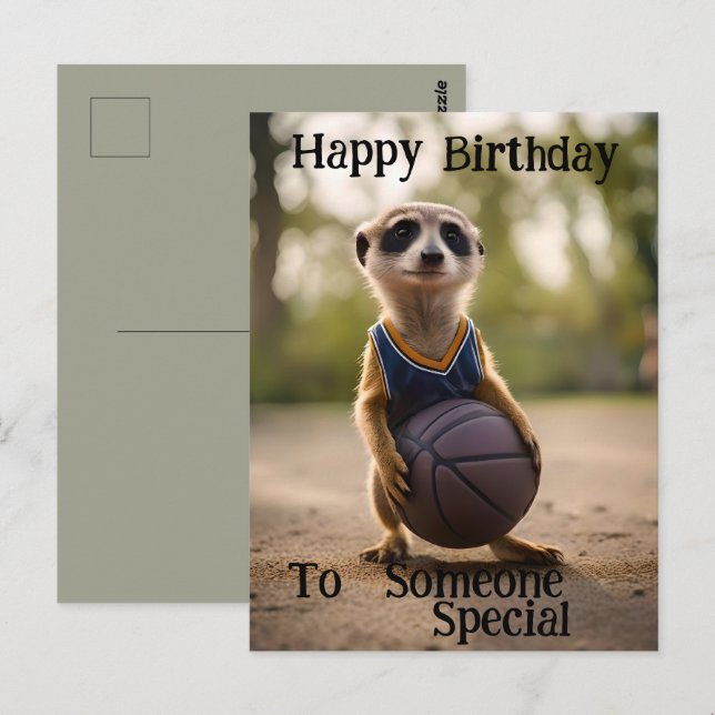 "The Hoop Star Baby Meerkat" Birthday Postcard (Front/Back)
