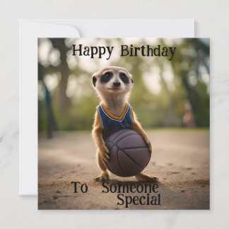 "The Hoop Star Baby Meerkat" Flat Birthday Card